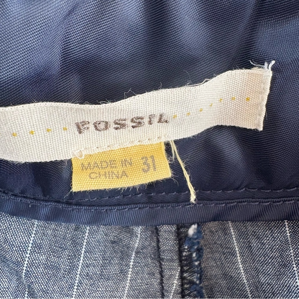 Fossil Striped Chambray Shorts Siuze 31 - Picture 6 of 6